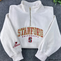 Personalized Embroidered Quarter Zip – Custom College Logo & Name Sweatshirt