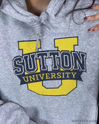 Custom Collegiate Heritage Embroidered Hoodie, Vintage School Crest with Personalized University Name & Establishment Year