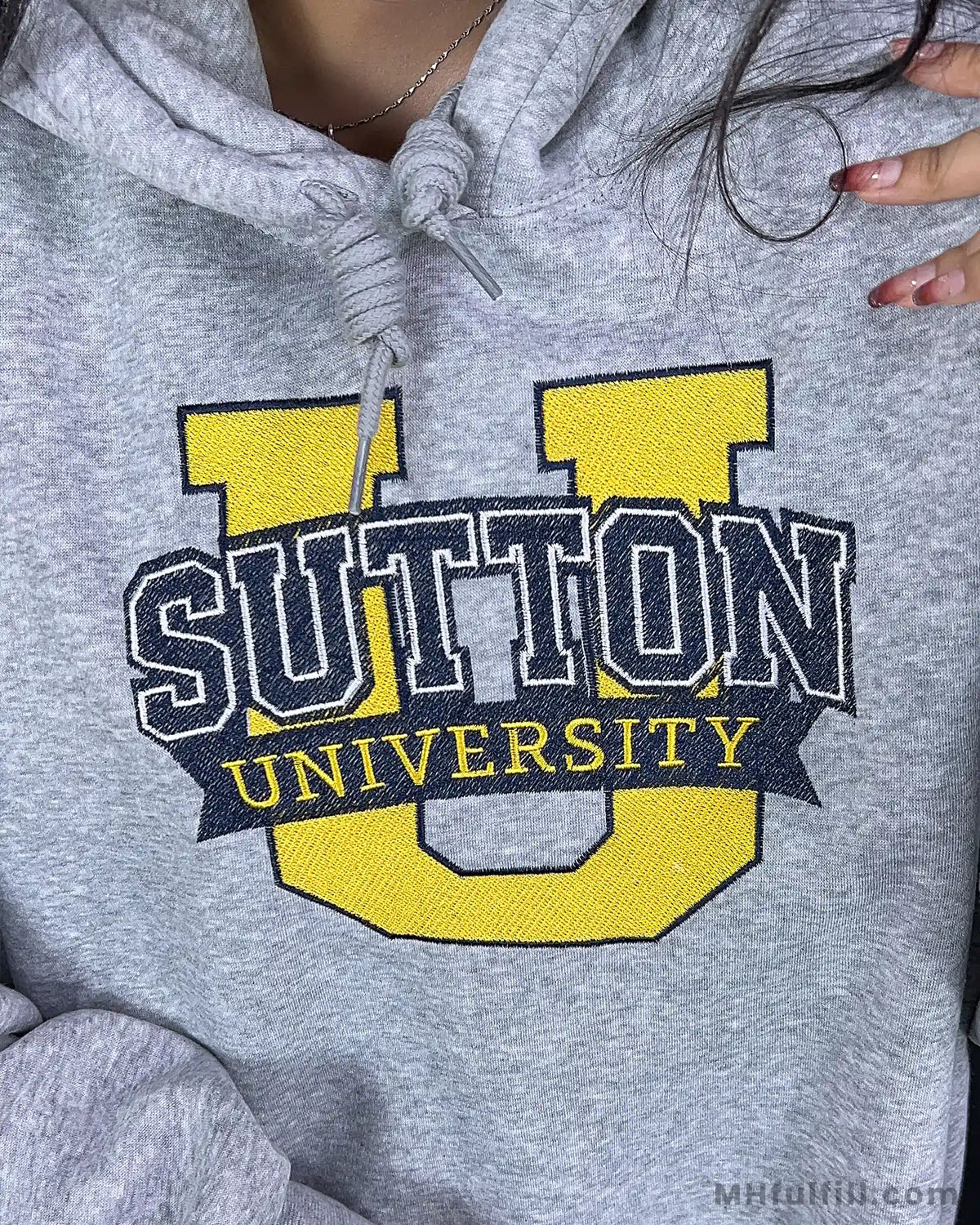 Custom Collegiate Heritage Embroidered Hoodie, Vintage School Crest with Personalized University Name & Establishment Year