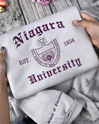 Custom Collegiate Heritage Embroidered Hoodie, Vintage School Crest with Personalized University Name & Establishment Year
