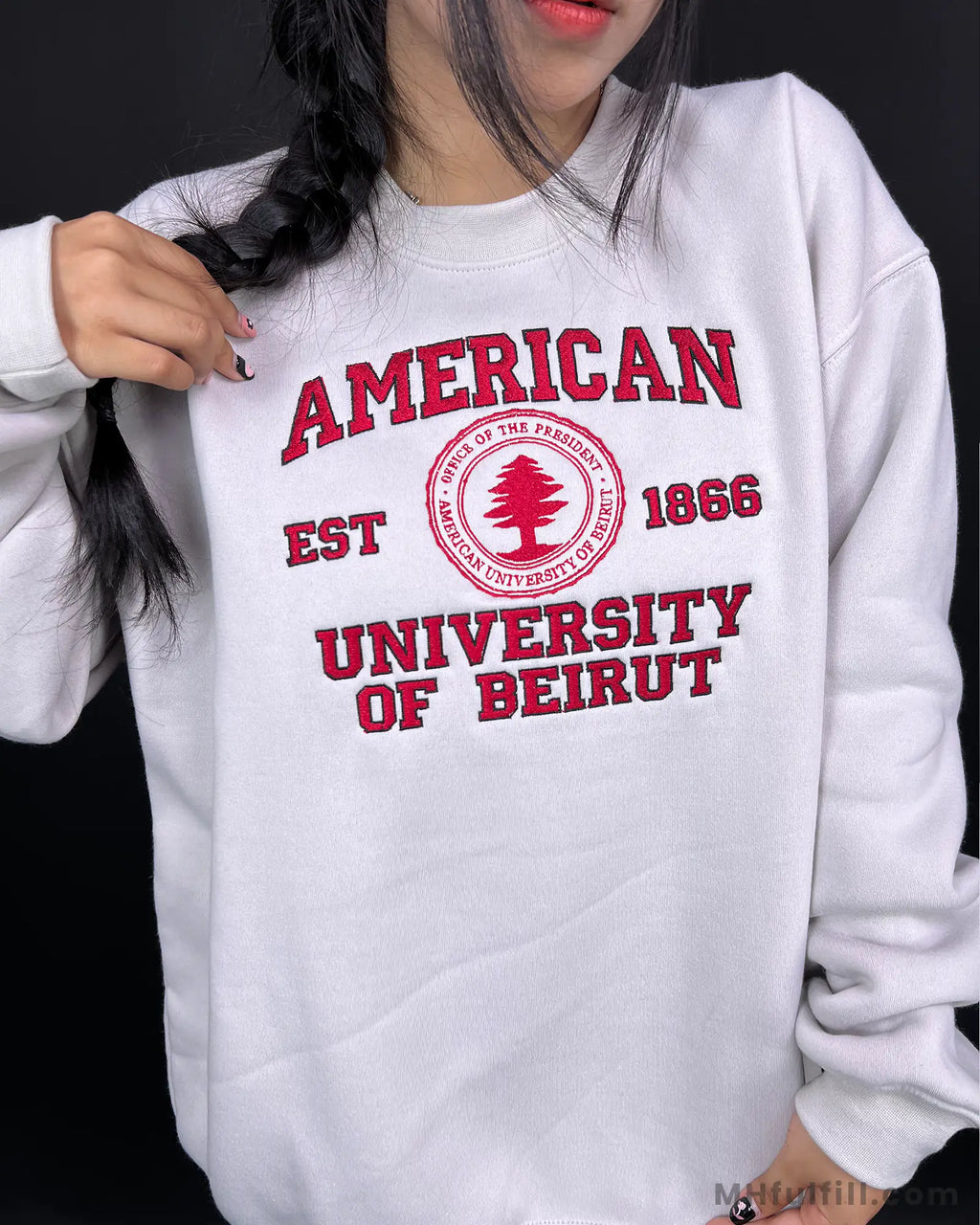Custom Collegiate Heritage Embroidered Hoodie, Vintage School Crest with Personalized University Name & Establishment Year