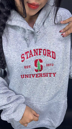Custom Collegiate Heritage Embroidered Hoodie, Vintage School Crest with Personalized University Name & Establishment Year