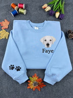 Custom Pet Portrait Sweatshirt with Embroidered Name