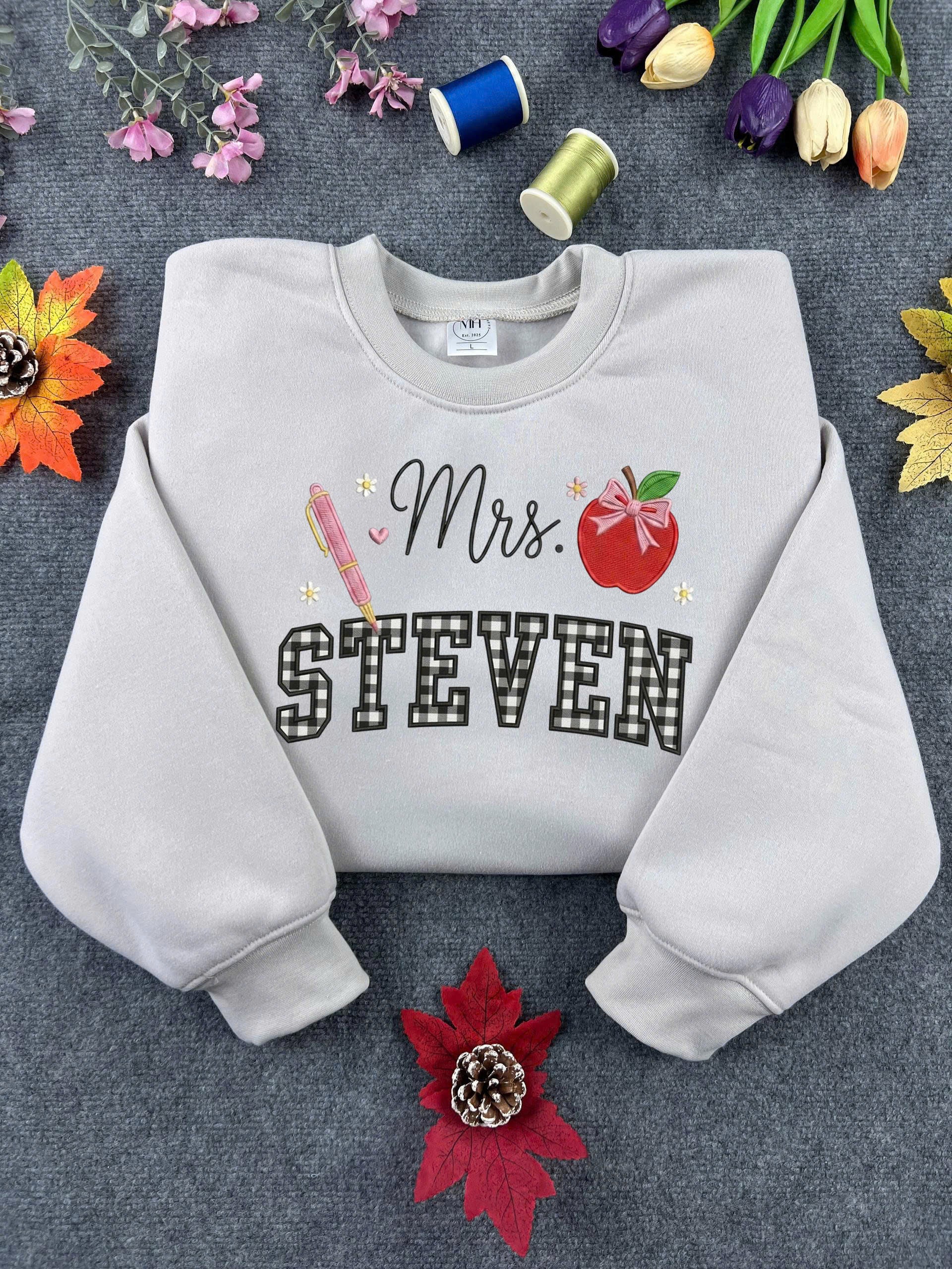 Personalized Teacher Name Embroidered Hoodie