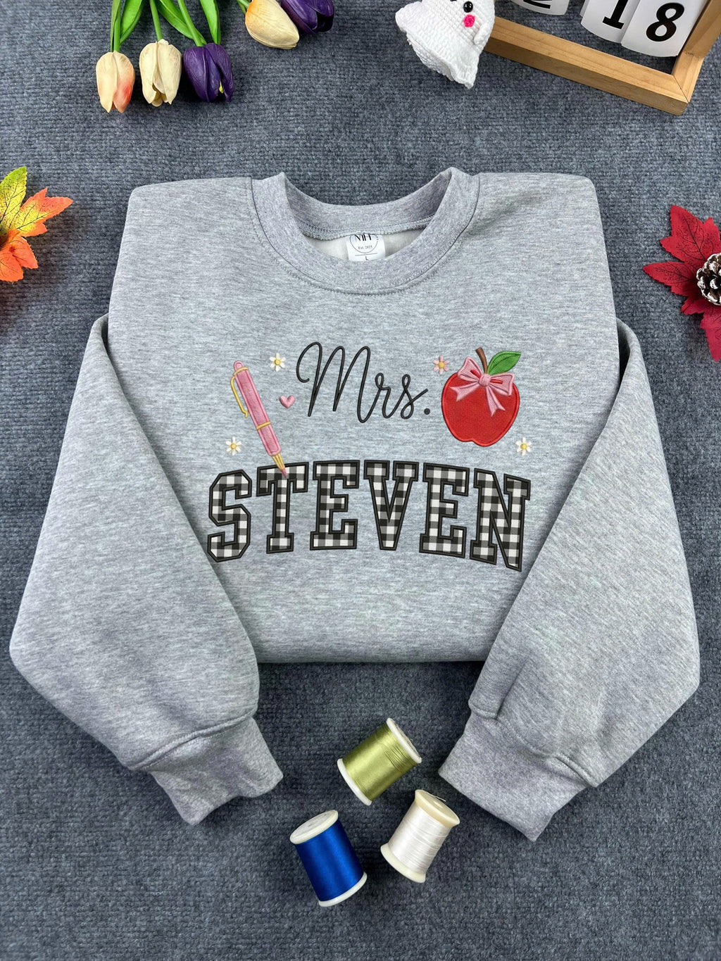 Personalized Teacher Name Embroidered Hoodie