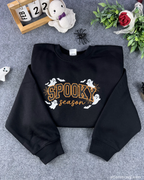 Spooky Season Embroidered Sweatshirt – Cute Ghost Halloween Hoodie