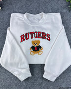 Custom College Teddy Bear Embroidered Sweatshirt