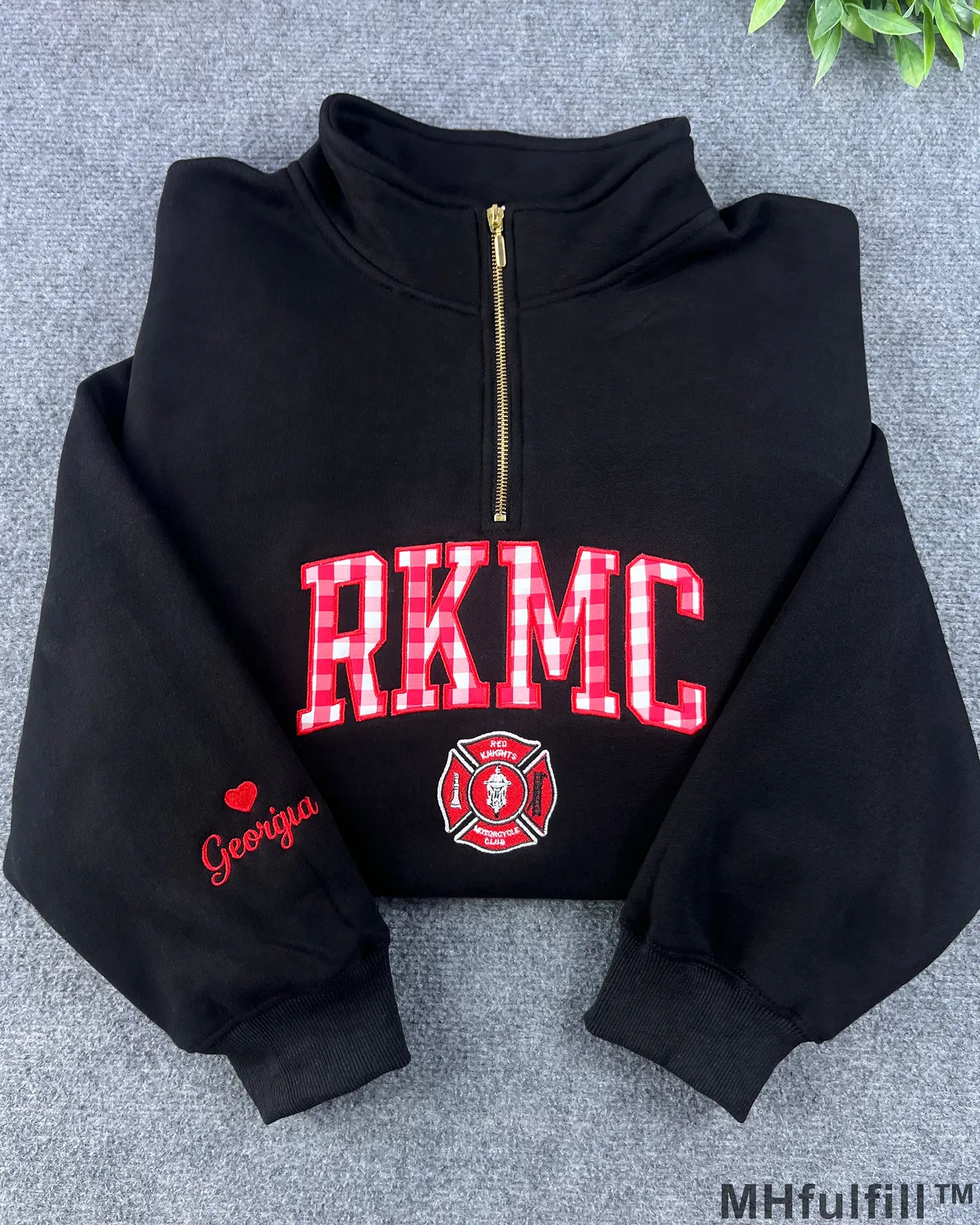 Personalized Embroidered Quarter Zip – Custom College Logo & Name Sweatshirt