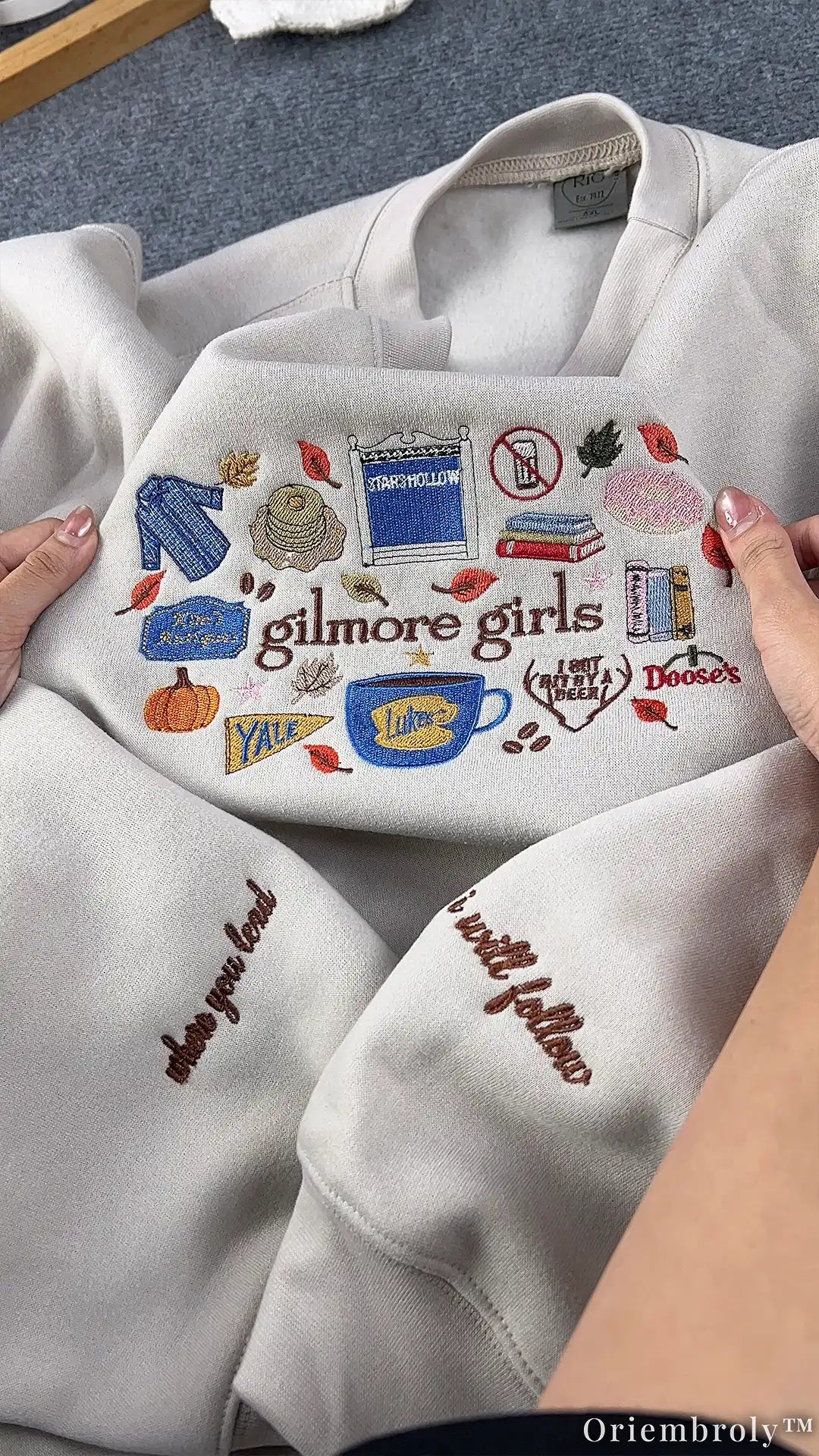 Cozy Autumn Embroidered Sweatshirt – Coffee Book Lover Crewneck, Vintage Fall Fleece Pullover