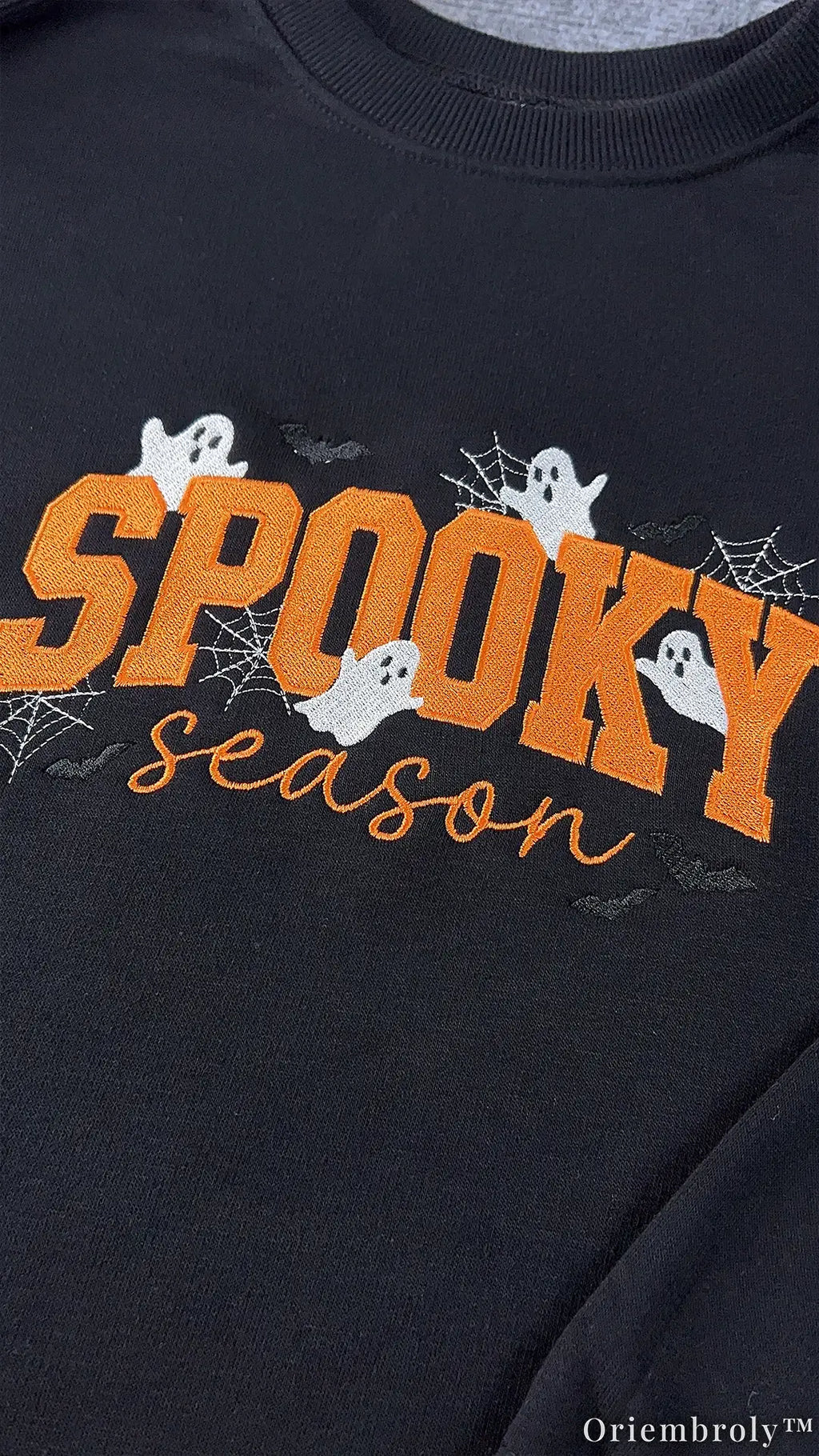 Spooky Season Embroidered Crewneck – Cute Ghost Halloween Sweatshirt