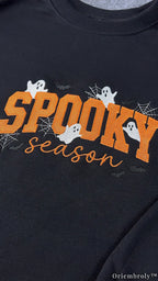 Spooky Season Embroidered Crewneck – Cute Ghost Halloween Sweatshirt