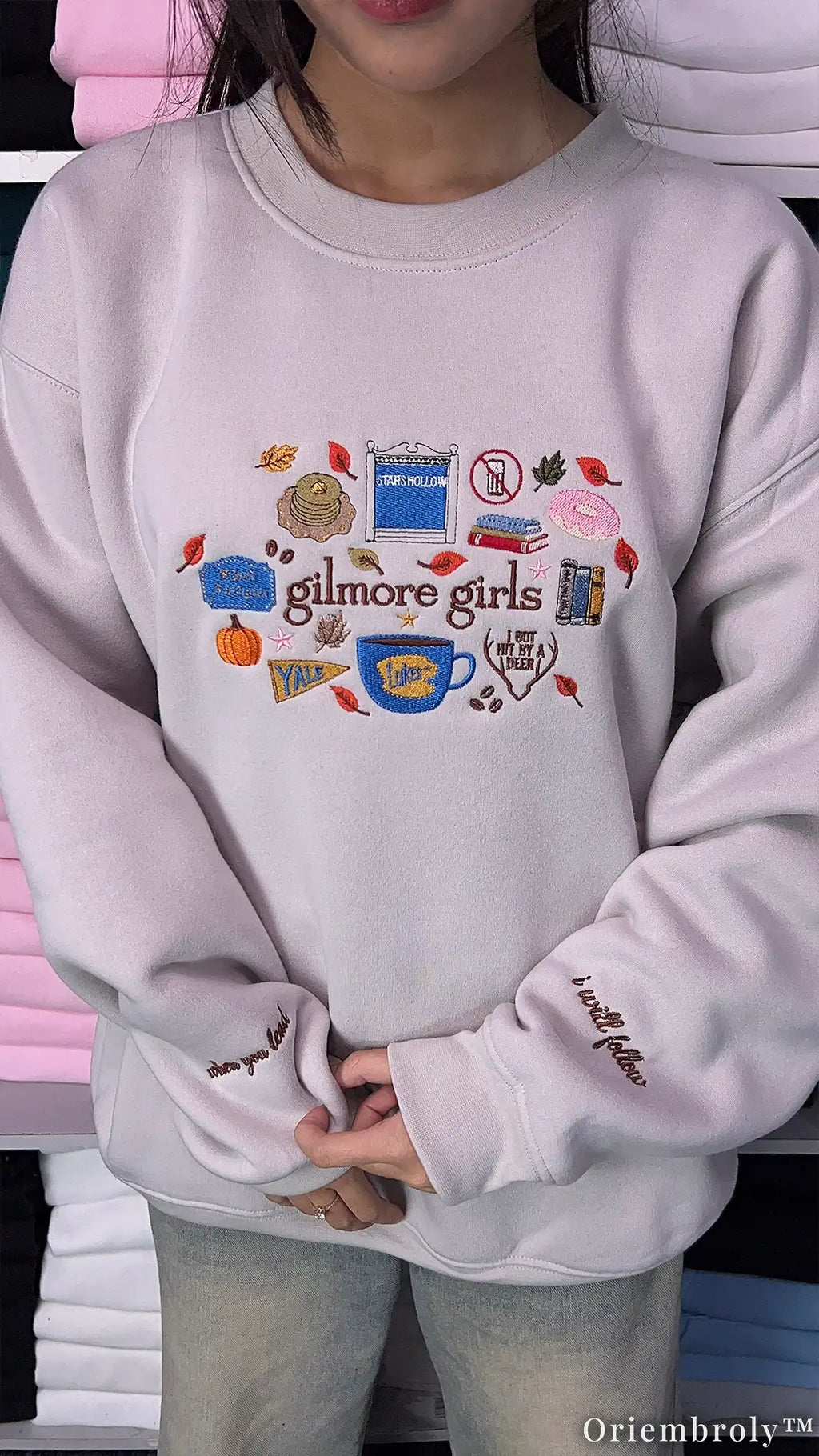 Cozy Autumn Embroidered Sweatshirt – Coffee Book Lover Crewneck, Vintage Fall Fleece Pullover