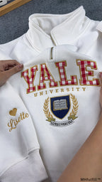 Personalized Embroidered Quarter Zip – Custom College Logo & Name Sweatshirt