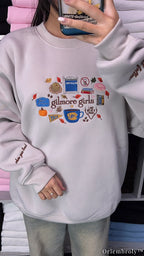 Cozy Autumn Embroidered Sweatshirt – Coffee Book Lover Crewneck, Vintage Fall Fleece Pullover
