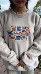 Cozy Autumn Embroidered Sweatshirt – Coffee Book Lover Crewneck, Vintage Fall Fleece Pullover