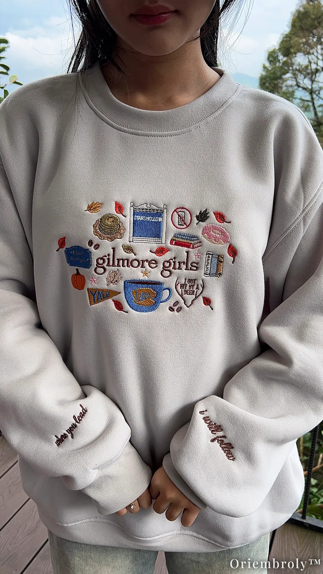 Cozy Autumn Embroidered Sweatshirt – Coffee Book Lover Crewneck, Vintage Fall Fleece Pullover