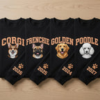 Custom Pet Photo Embroidered Sweatshirt with Personalized Gingham Name Crewneck Gift