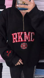 Personalized Embroidered Quarter Zip – Custom College Logo & Name Sweatshirt