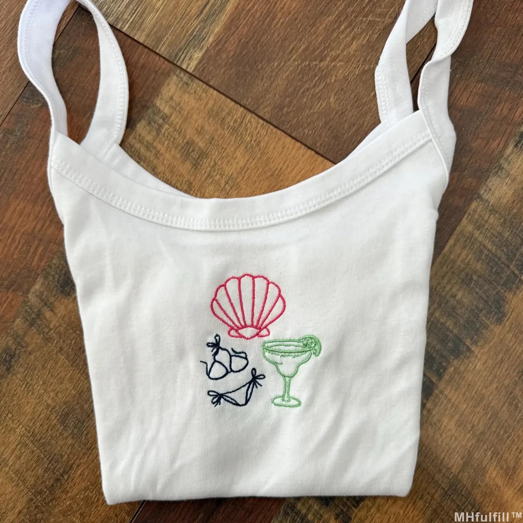 Beach Icons Embroidered Tank Top