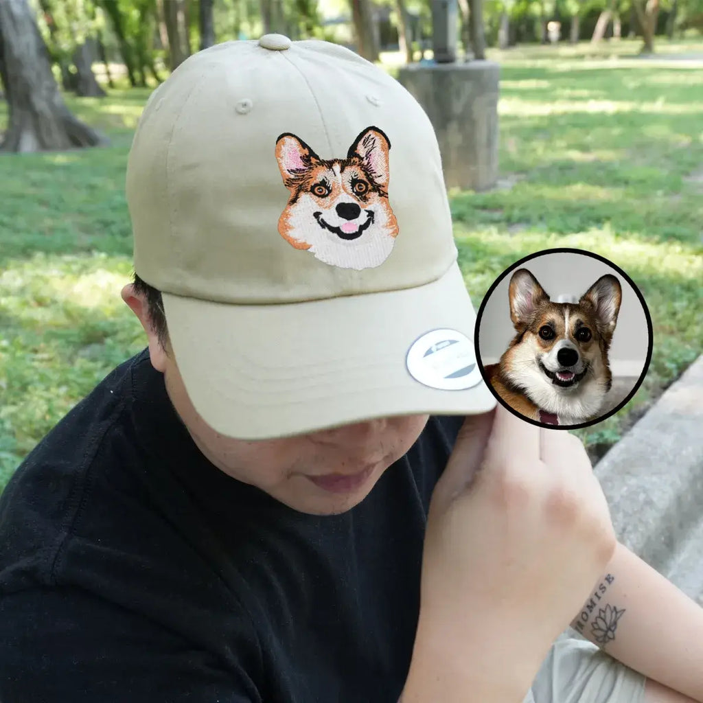 Personalized Pet Hat with Custom Embroidered Photo - Unique Pet Lover Gift Idea