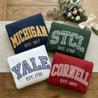 Custom Varsity Name Embroidered Crewneck Sweatshirt