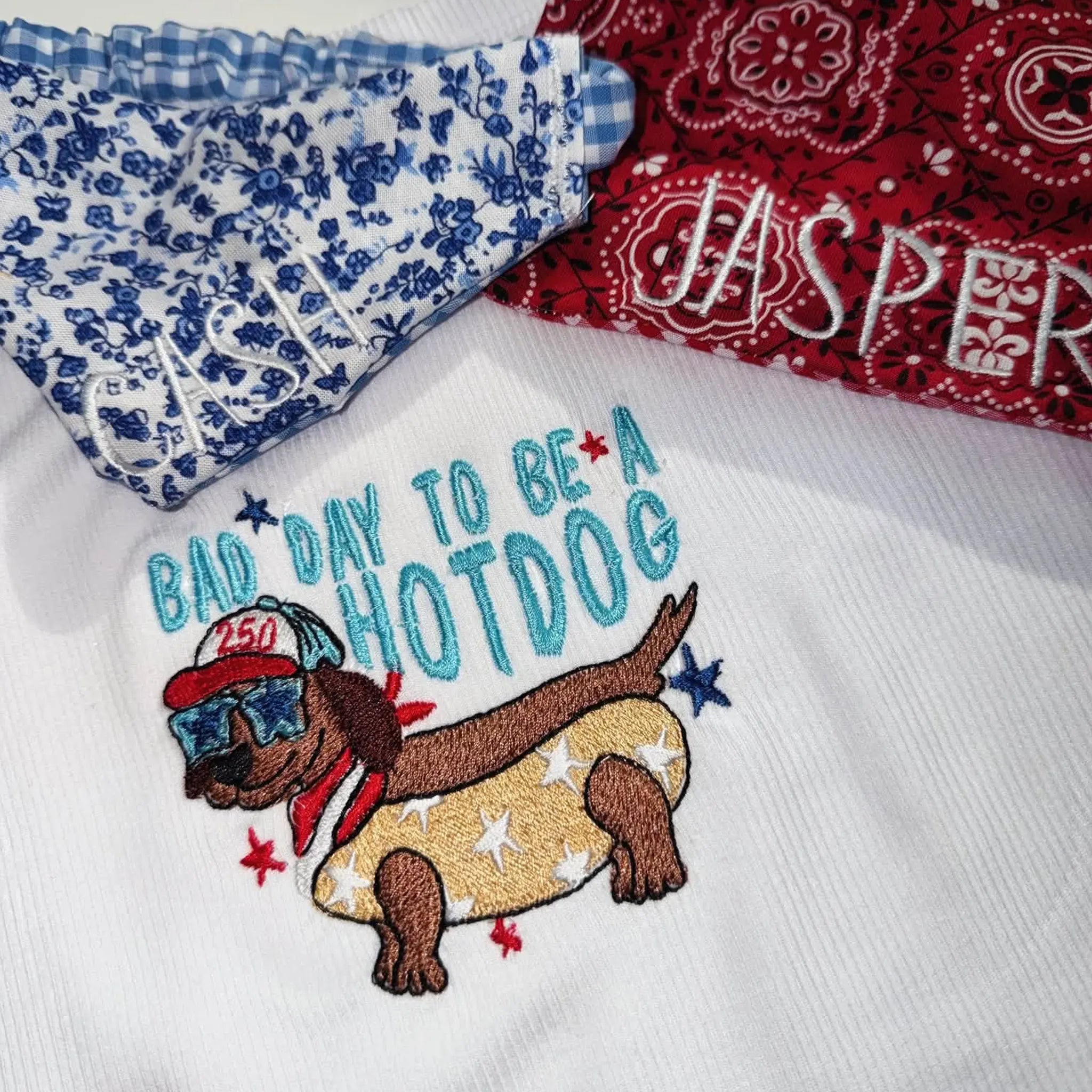Bad Day To Be A Hotdog Embroidered Tank Top