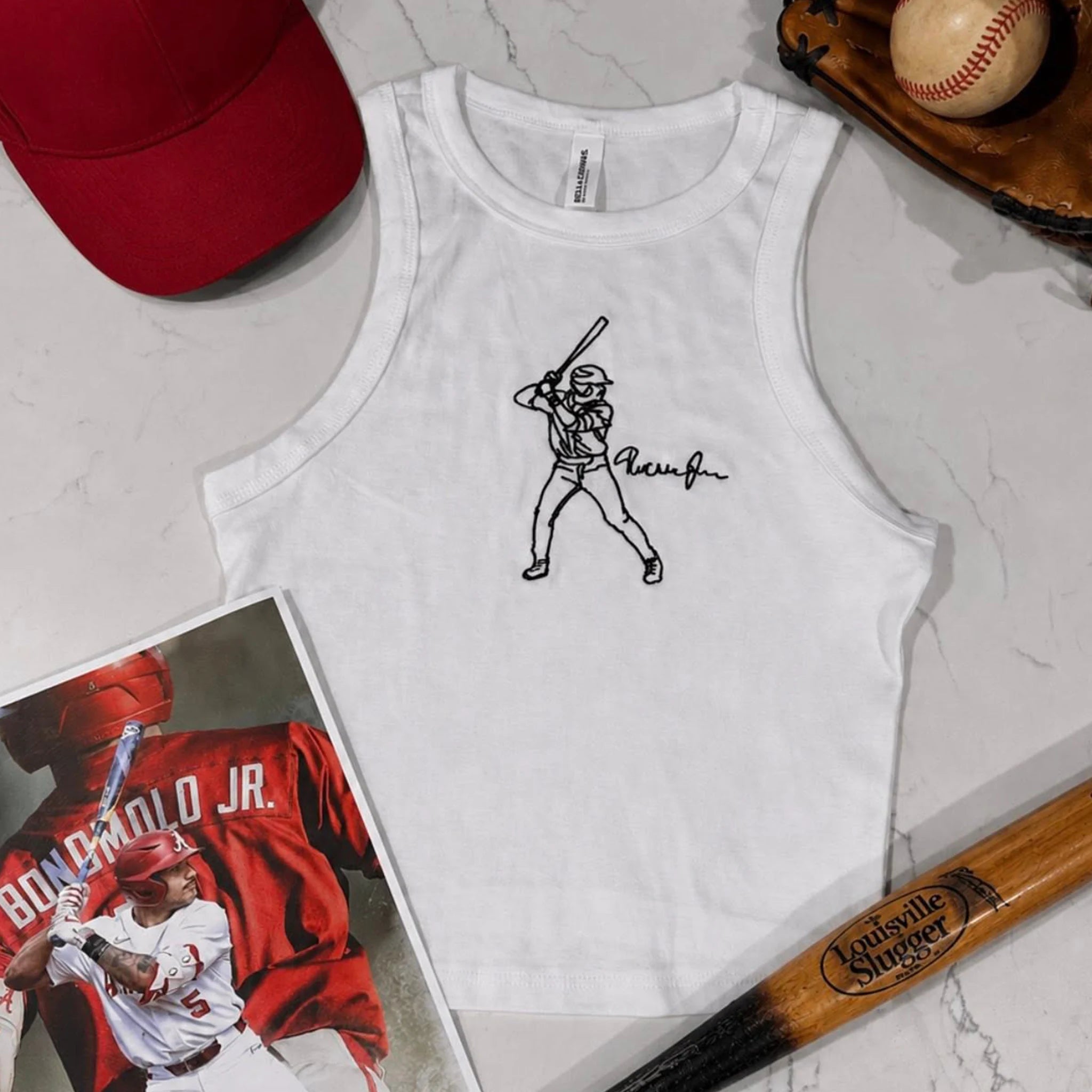 Baseball Player Signature Embroidered Tank Top