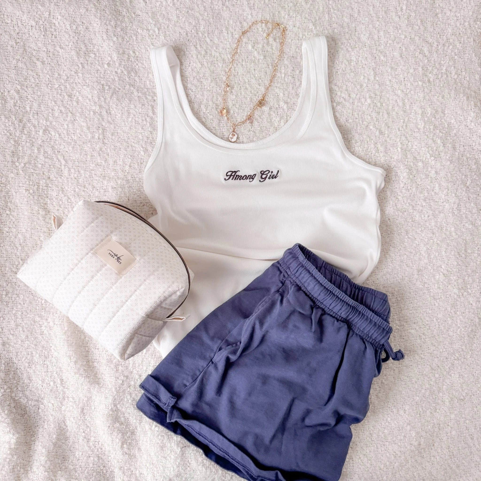 Among Girl Embroidered Tank Top