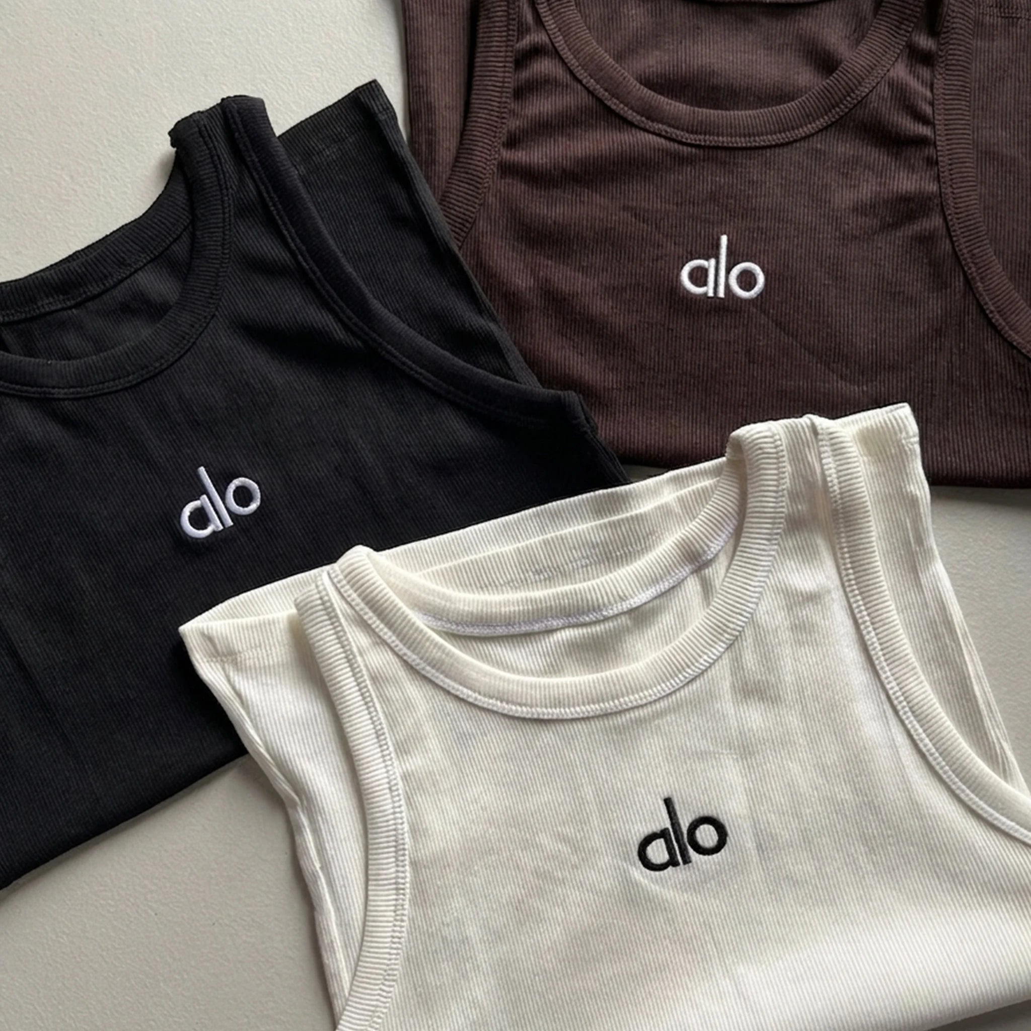 Minimal Script Embroidered Tank Top