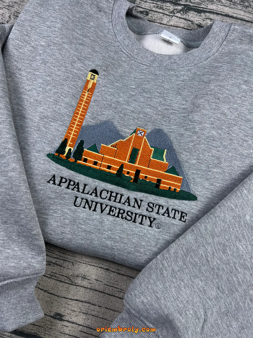 ASU college crewneck with clean embroidery