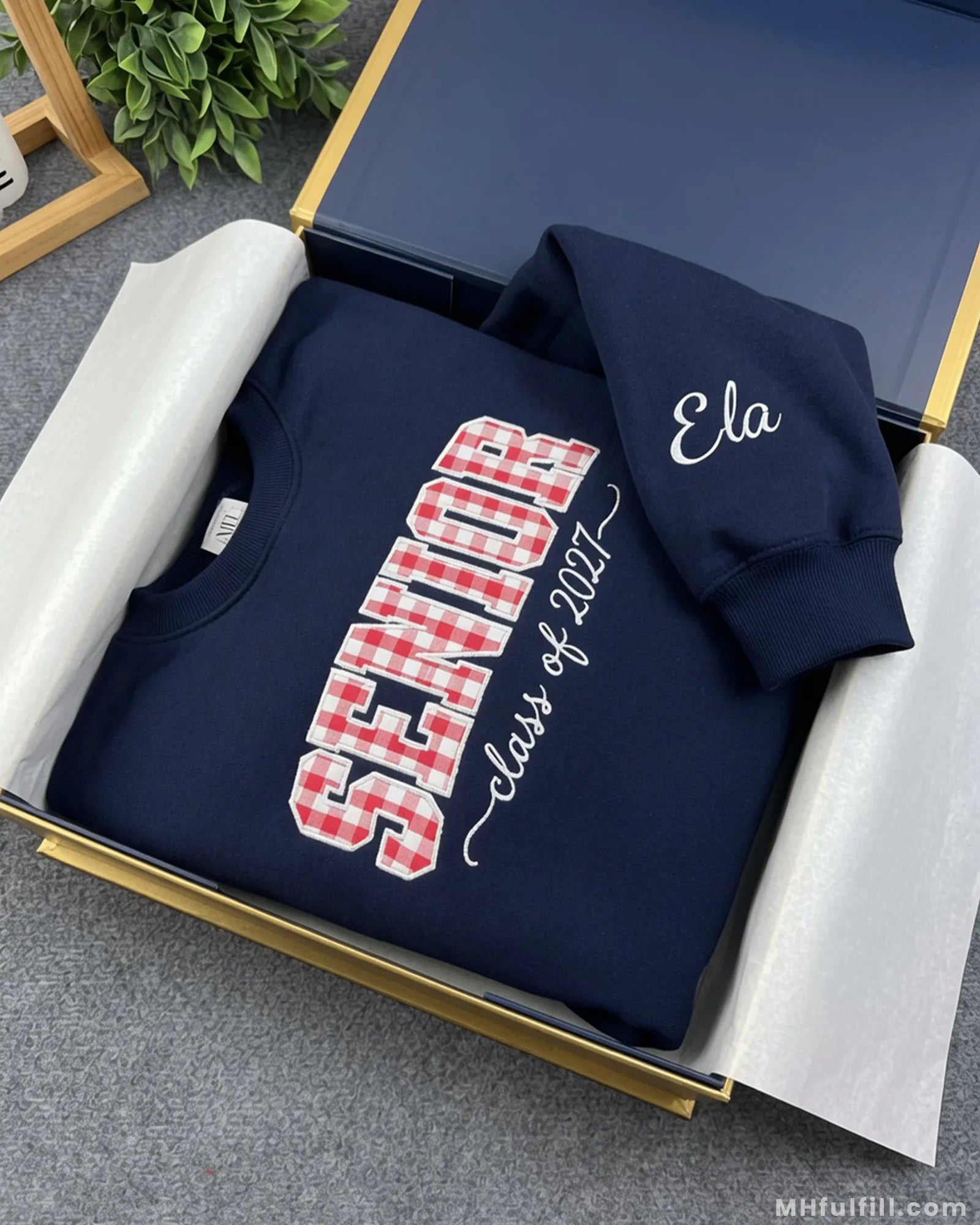 Personalized embroidered graduation gift sweatshirt