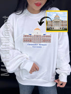Custom embroidered college sweatshirt — great graduation or back-to-school gift