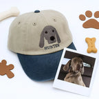 Personalized Pet Dyed Hat - Embroidered Photo Text - Unique Dog Cat Lover Gift Idea