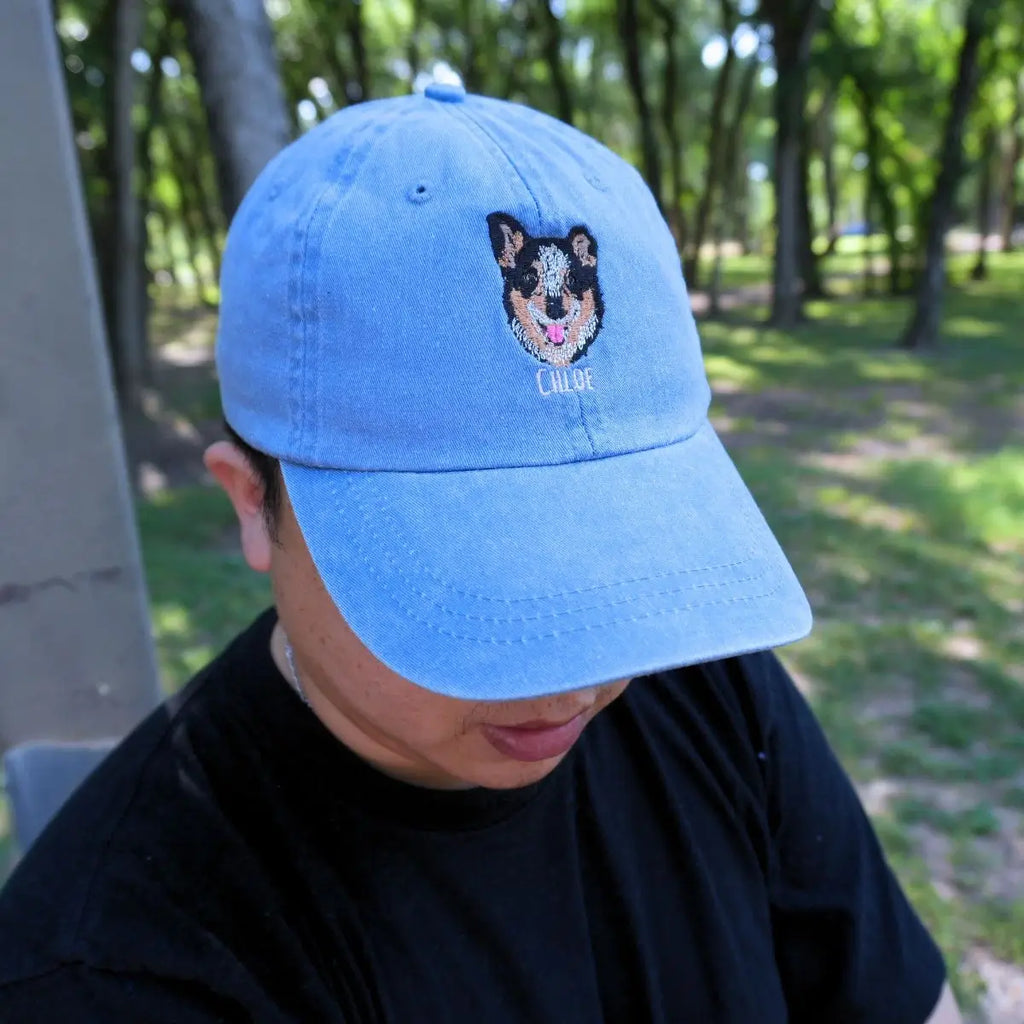 Personalized Pet Dyed Hat with Embroidered Photo