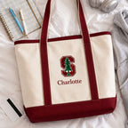 Custom embroidered tote bag with personalized logo