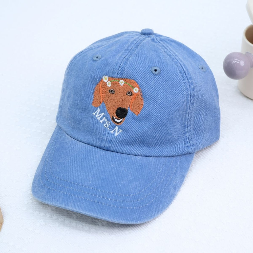 Personalized Pet Dyed Hat with Embroidered Photo