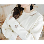 Back view of the Embroidered Mom Sweatshirt with Kids’ Names