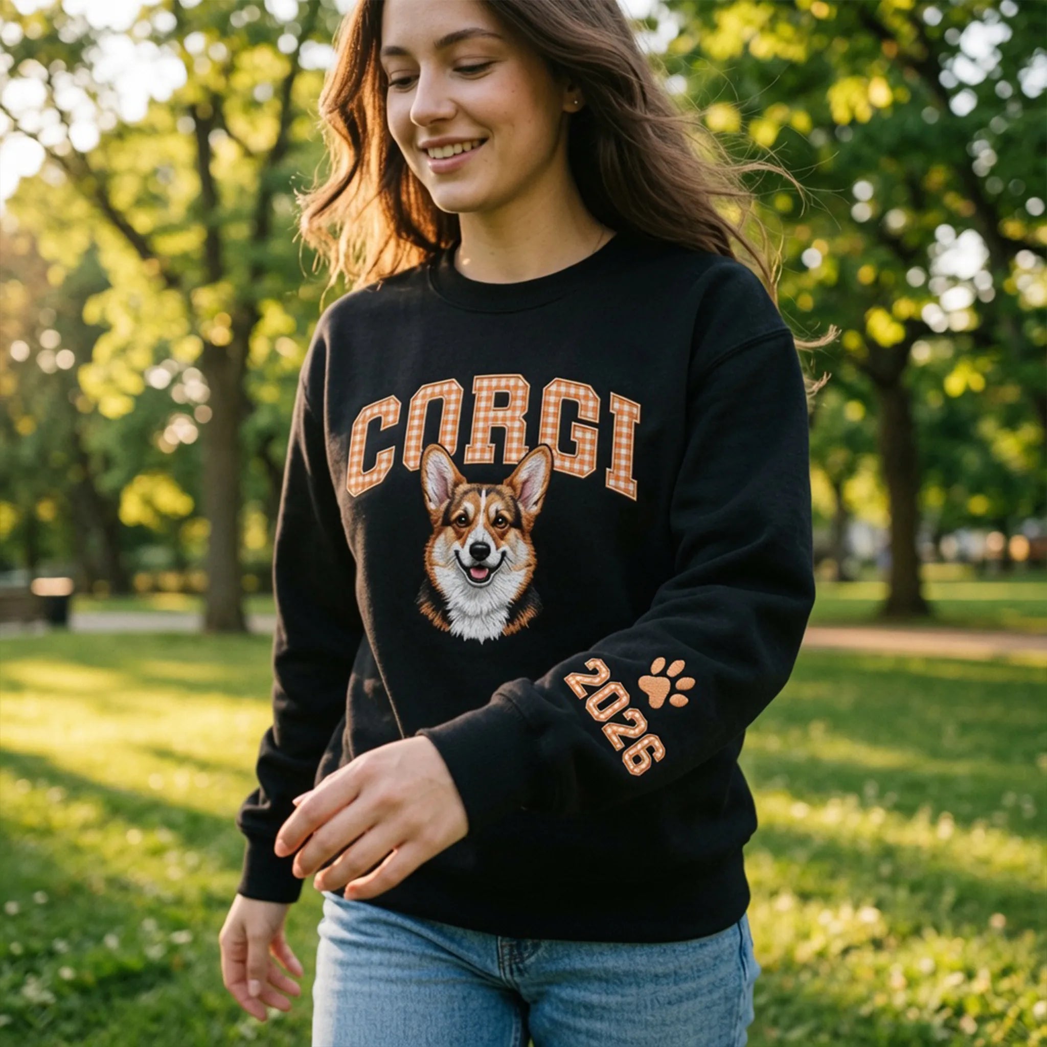 Embroidered pet portrait sweatshirt personalized for pet lovers