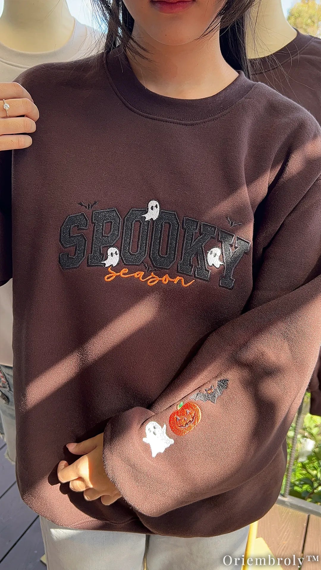 Embroidered Halloween sweatshirt gift for spooky season
