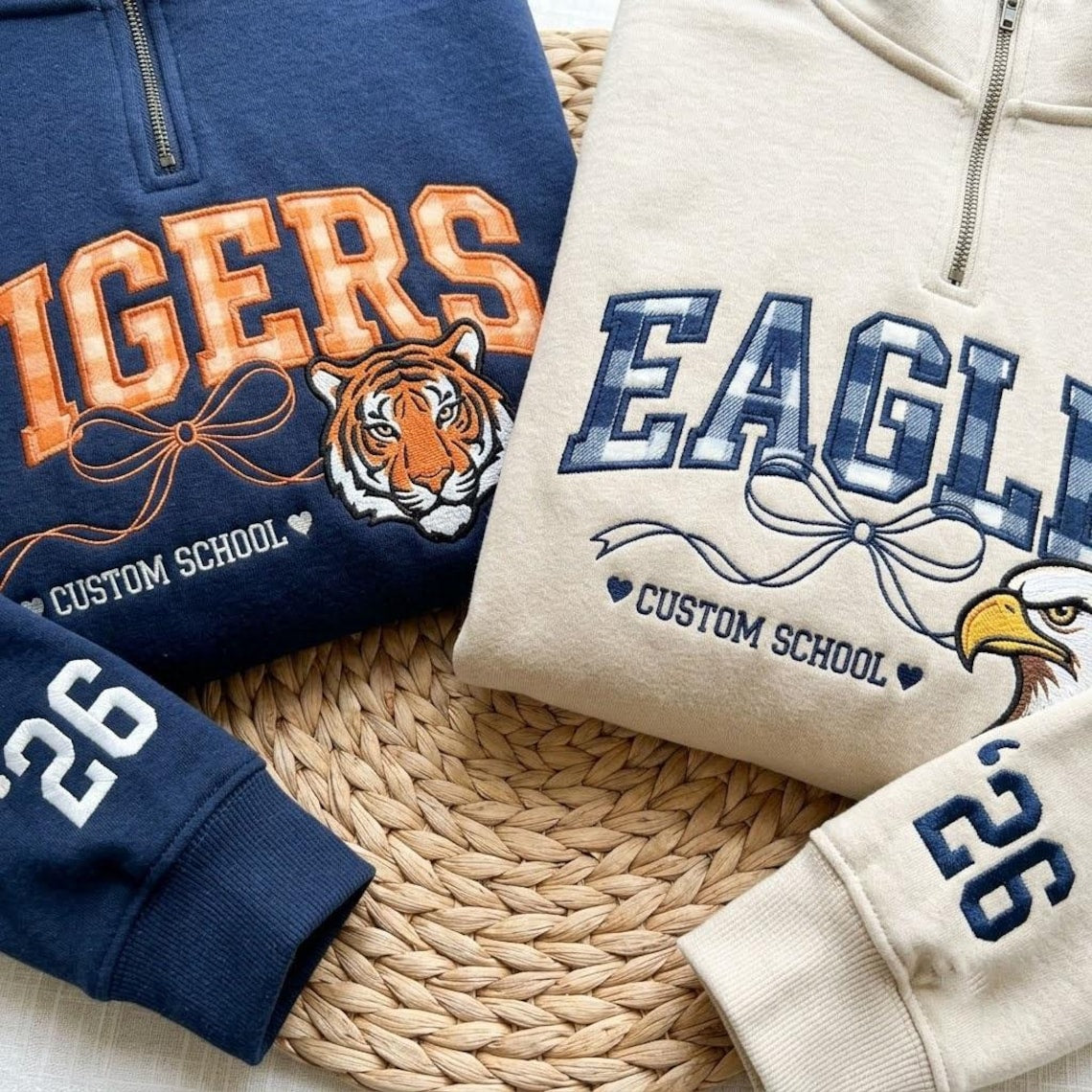 Custom Mascot Quarter-Zip, School Spirit Embroidery