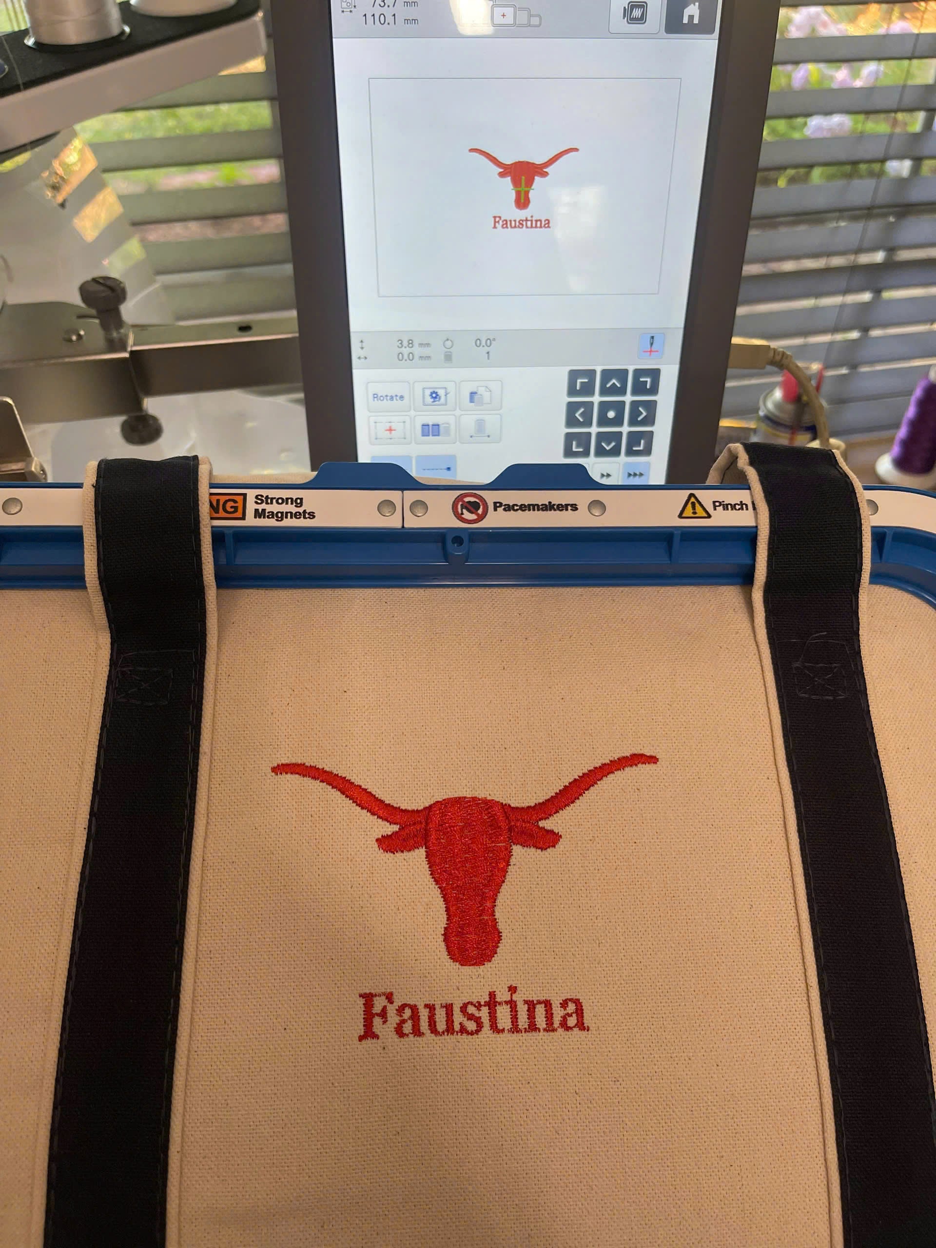 Custom logo embroidered canvas tote bag