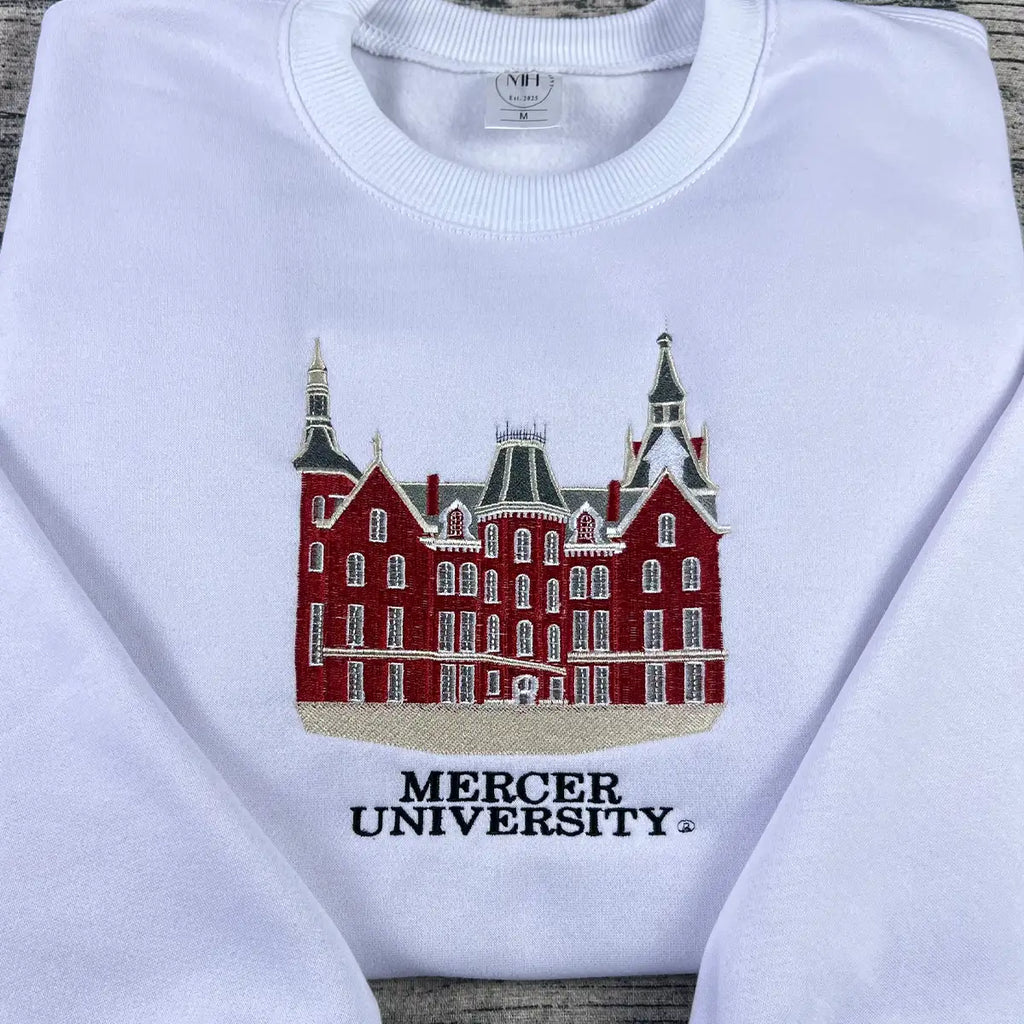 Mercer Bears inspired embroidered crewneck