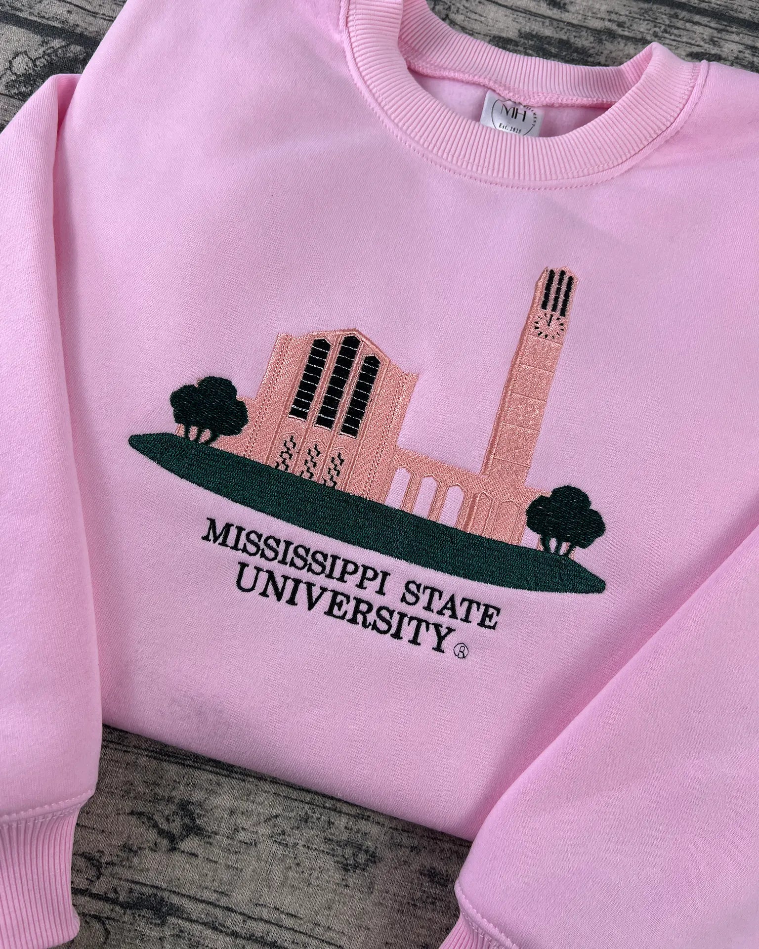 Mississippi State University MSU embroidered crewneck sweatshirt