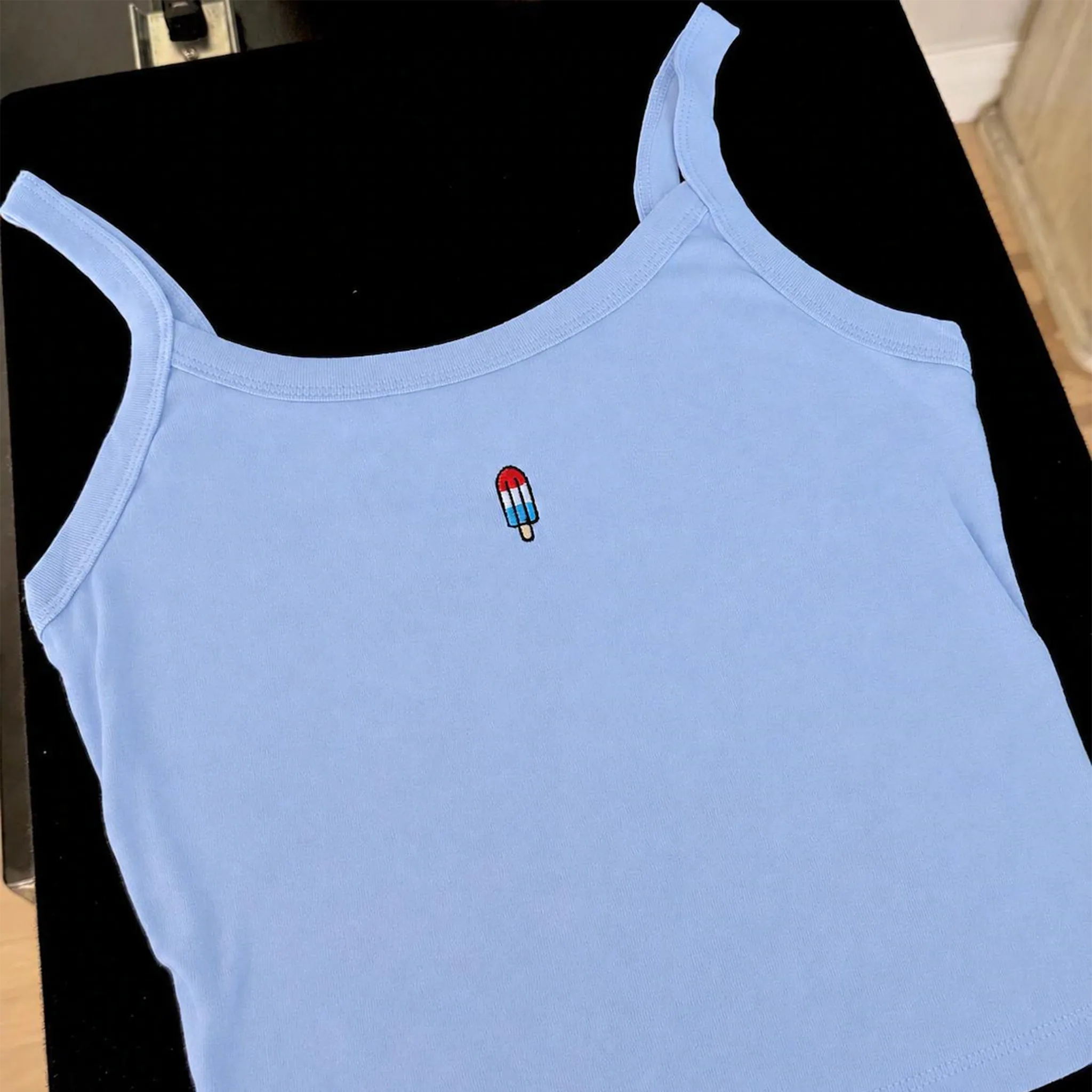 patriotic embroidered tank top for Fourth of July
