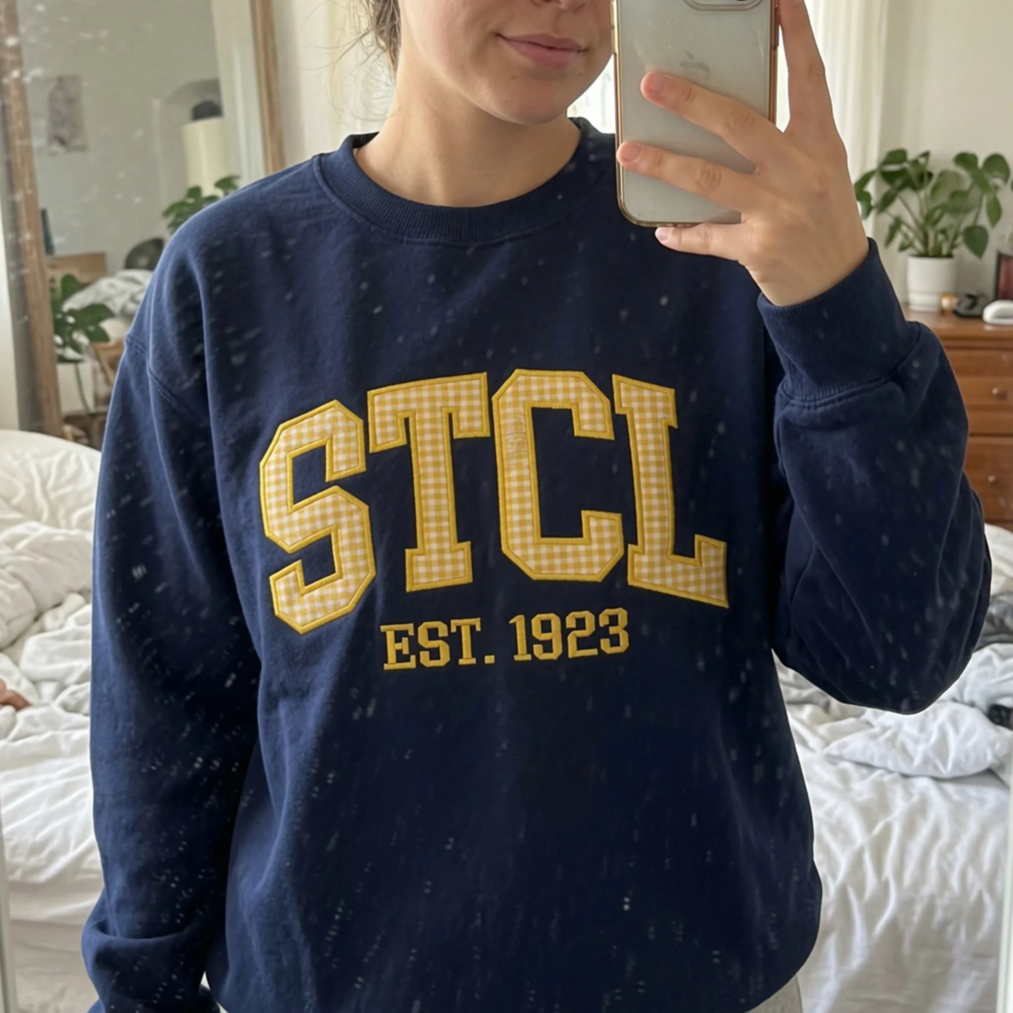 Personalized preppy embroidered sweatshirt gift