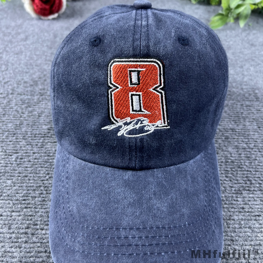 Close-up detail of premium high-density 3D embroidery threads on a custom cap.