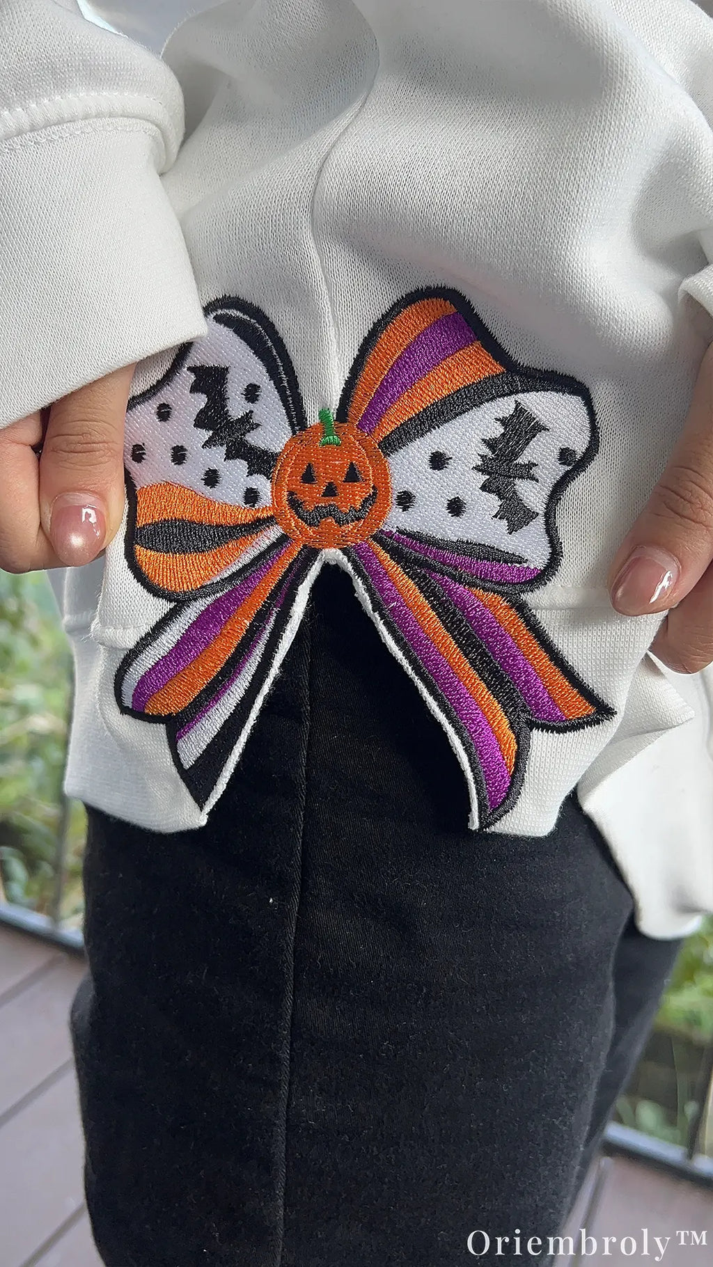 Cozy spooky season embroidered crewneck sweatshirt