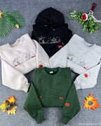 Vintage-inspired spooky village embroidered sweatshirts