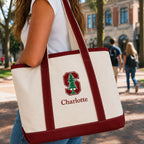 Custom College Embroidered Tote Bag – Personalized University Canvas Tote Gift