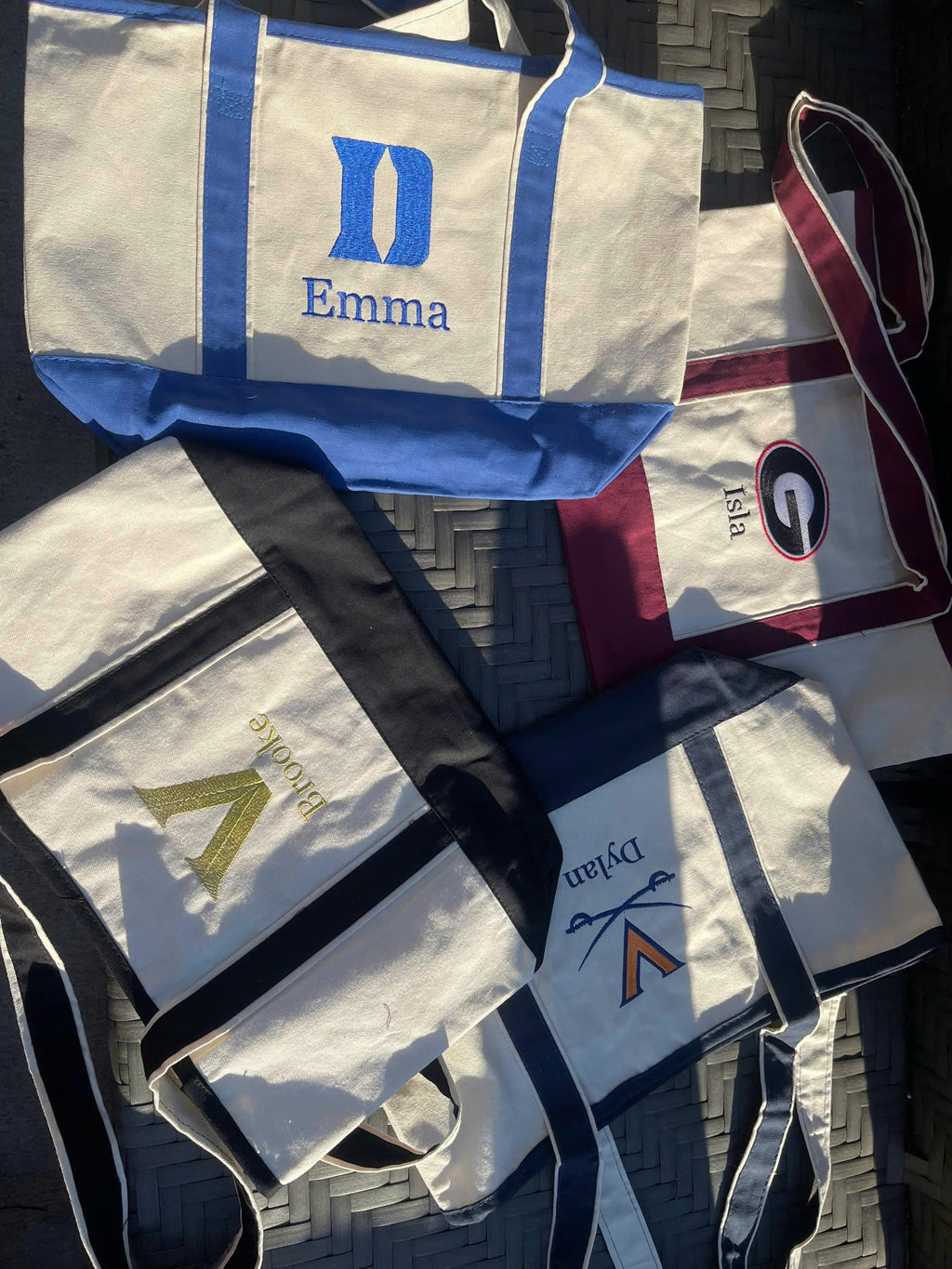 Custom College Embroidered Tote Bag – Personalized University Canvas Tote Gift